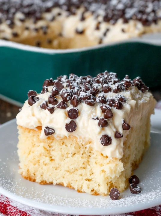 Cannoli Poke Cake