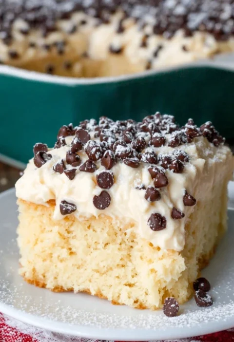 Cannoli Poke Cake