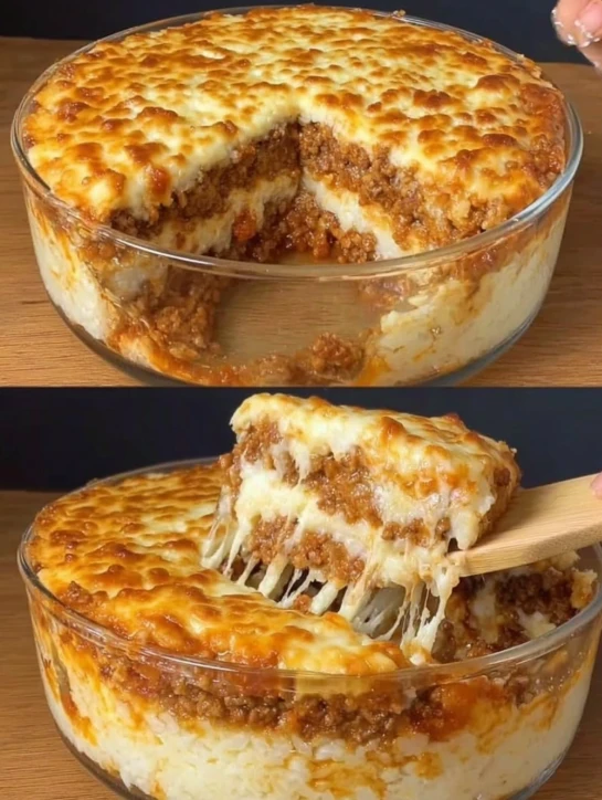 Cheesy Ground Beef Mashed Potato Casserole