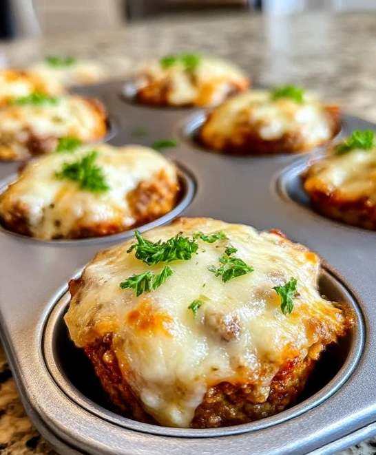 Cheesy Muffin Tin Meatloaf Bites