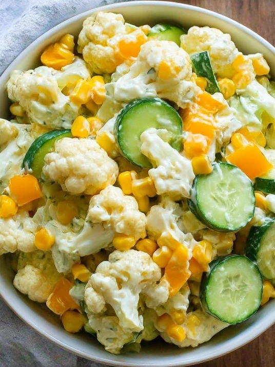 Corn Cauliflower Cucumber Salad