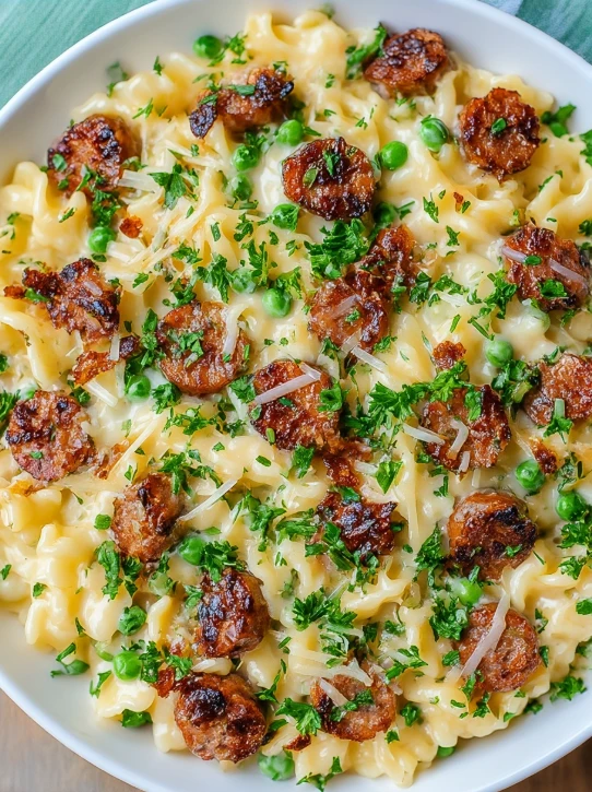 Creamy Pea and Sausage Pasta