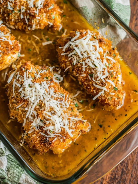 Garlic Butter Chicken with Cheesy Breadcrumbs