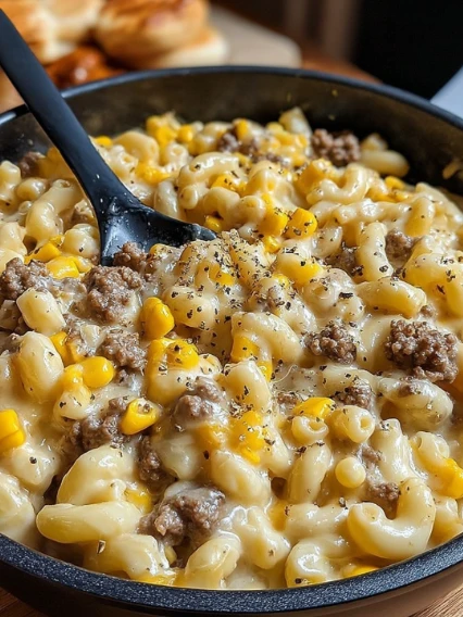 Golden Corn Ranch Beef Skillet Melted Cheddar Bliss