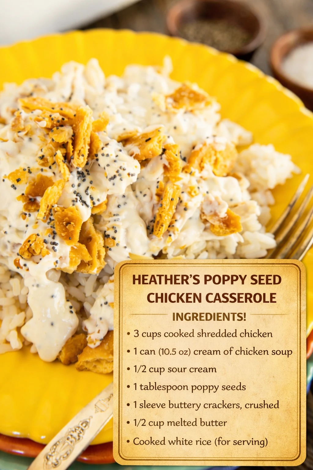 Heather’s Poppy Seed Chicken Casserole
