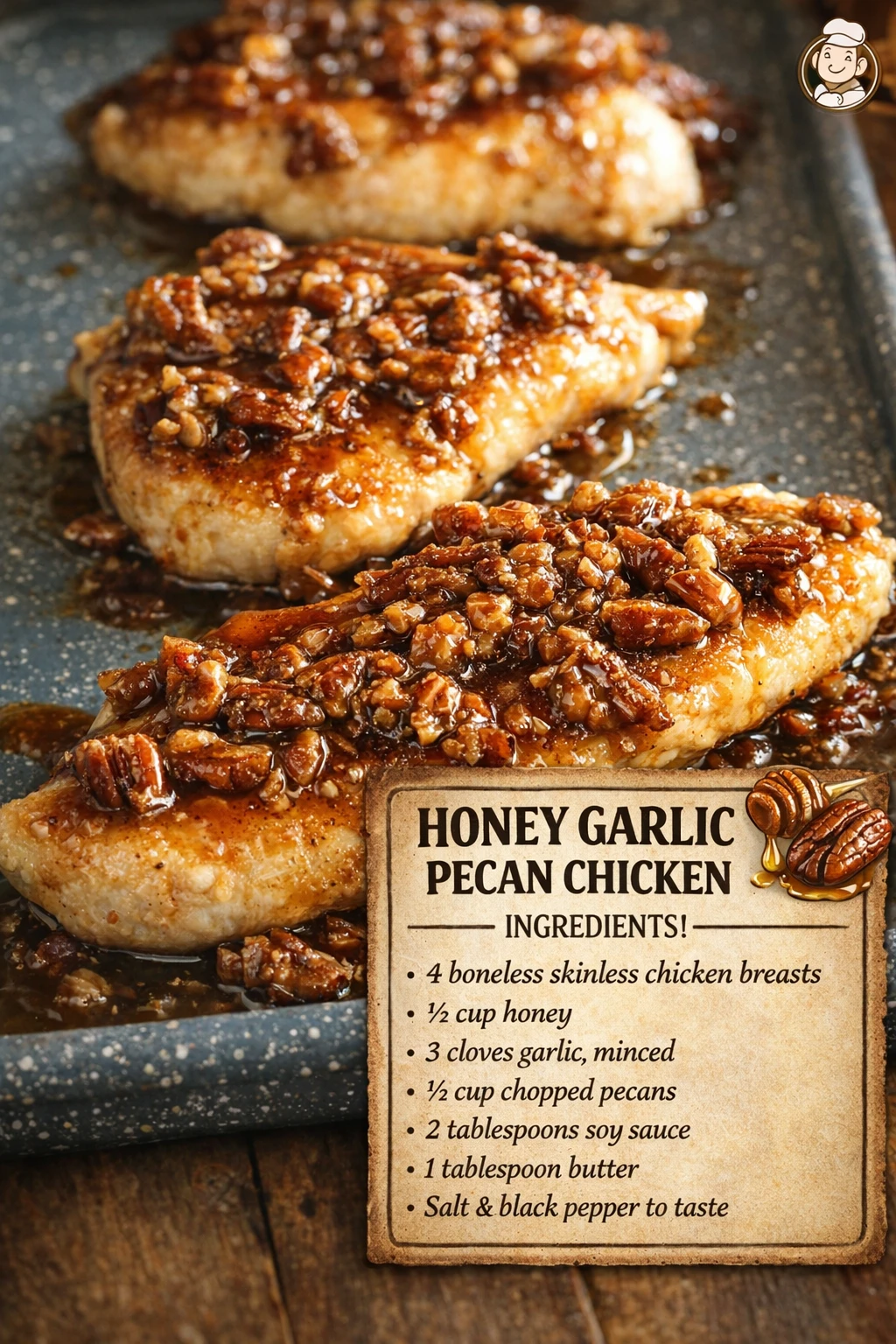 Honey Garlic Pecan Chicken