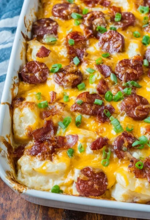 Kielbasa Pierogi Casserole
