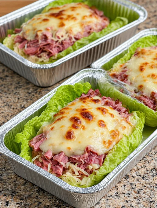 Lowcarb Corned Beef Swiss Reuben Lettuce Wraps