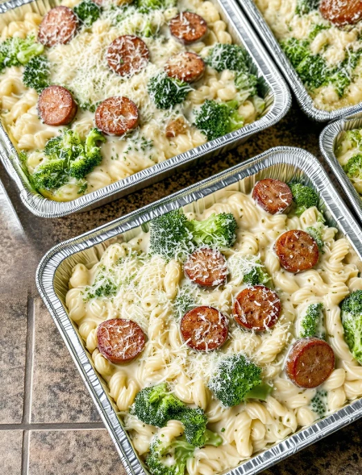 Low Carb Sausage Alfredo Broccoli Pasta