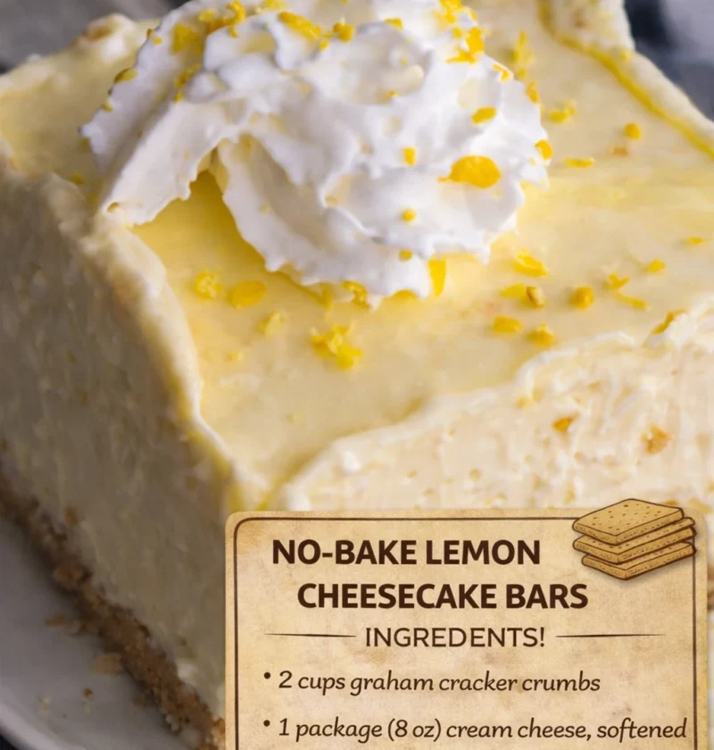 Nobake Lemon Cheesecake Bars