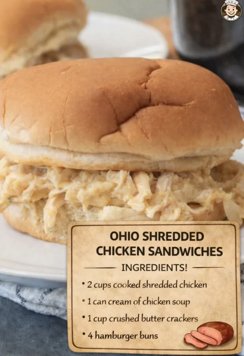 Ohio Shredded Chicken Sandwiches