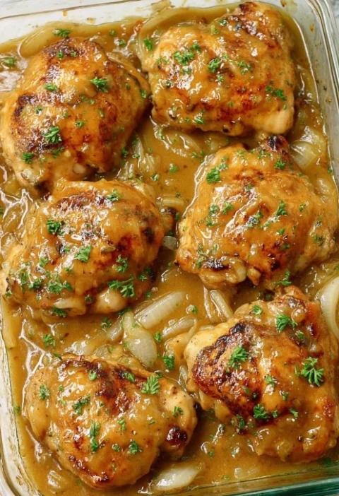 Oven Baked 3ingredients Amish Golden Gravy Chicken