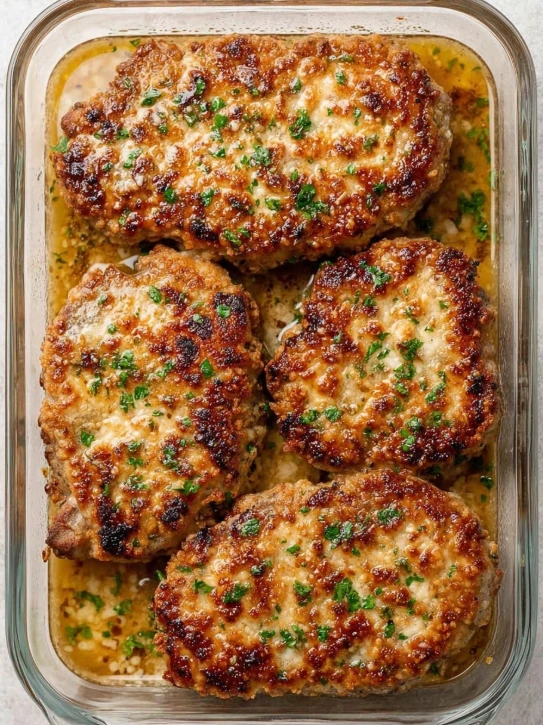 Oven Baked 3ingredient Parmesan Pork Chops