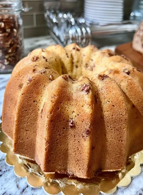 Pecan Bourbon Pound Cake
