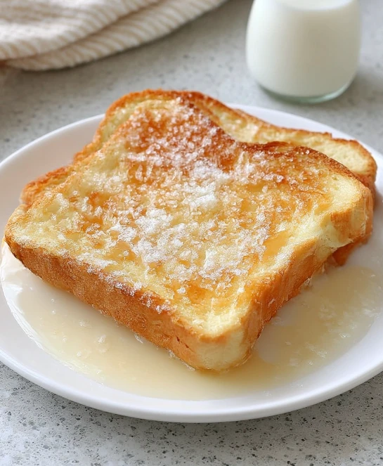 Simple Milk Toast on a Plate