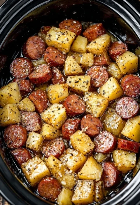 Slow Cooker 3ingredient Sausage Potatoes