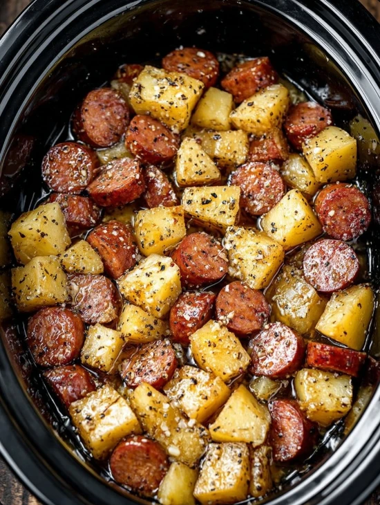 Slow Cooker 3ingredient Sausage Potatoes
