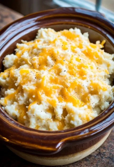 Slow Cooker 4ingredient Cheesy Potatoes