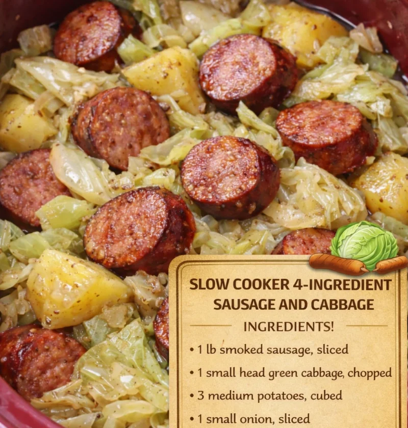 Slow Cooker 4ingredient Sausage Cabbage