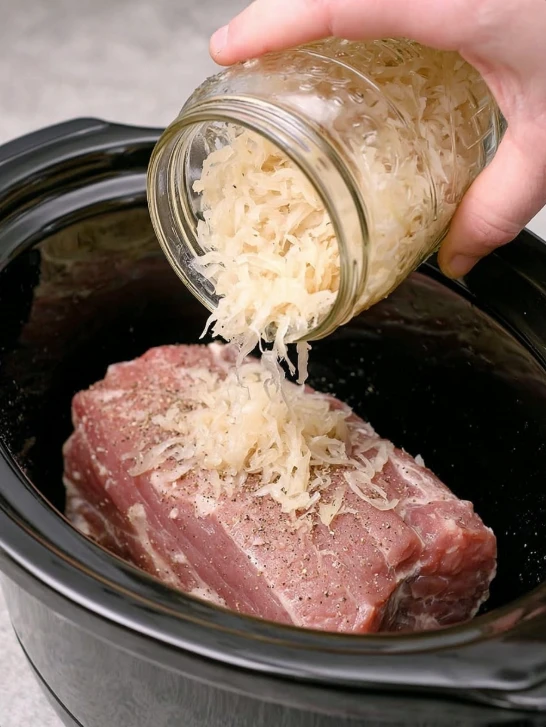 Slow Cooker 5-Ingredient Sauerkraut Pork