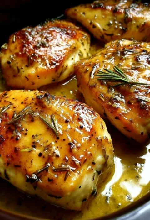 Slow Cooker Herbcrusted Chicken Fillets Lemon Butter Sauce