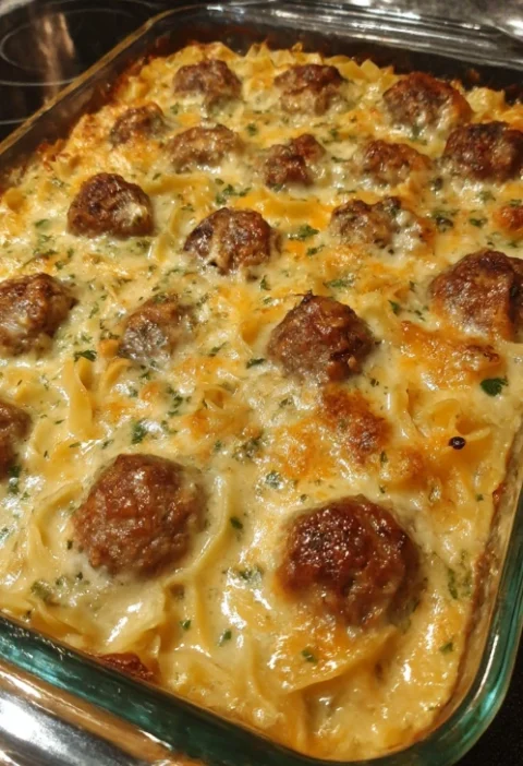 Swedish Meatball Noodle Bake