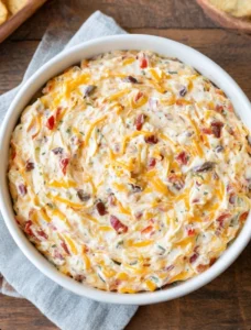 Warm Sunday-Style Cheddar Olive Dip