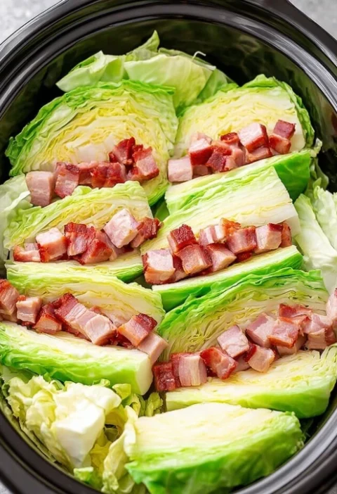3ingredient Slow Cooker Bacon Cabbage