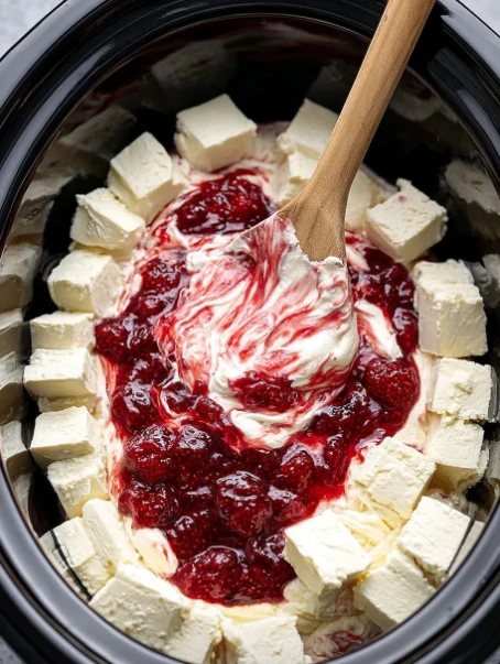 4-Ingredient Slow Cooker Strawberry Cheesecake Dip