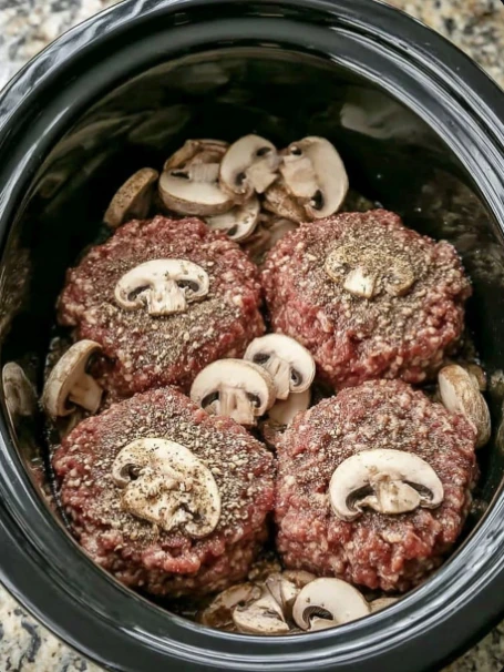 Hearty Salisbury Steak in the Slow Cooker