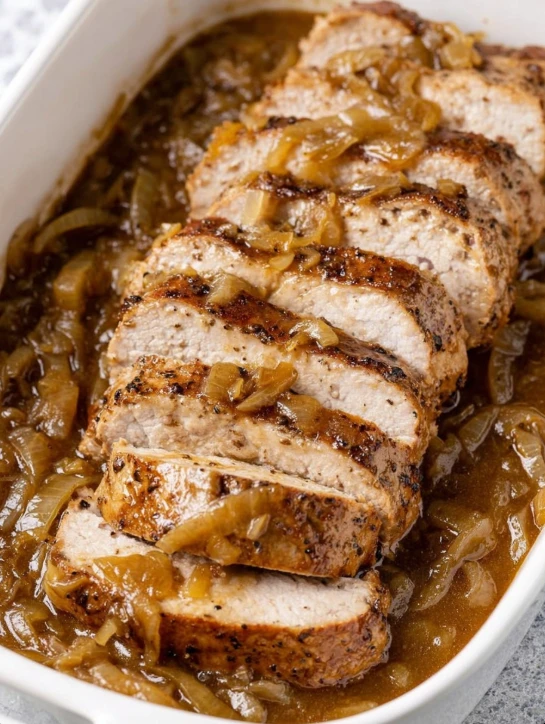 Oven Baked 4-Ingredients Onion Soup Pork Loin
