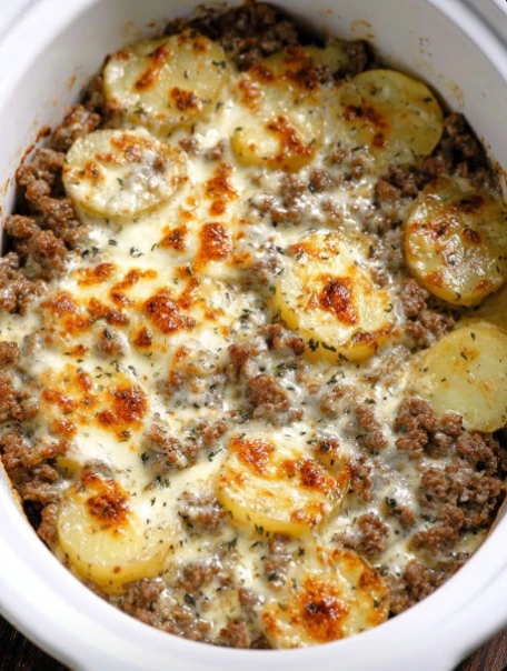 Slow Cooker 4-Ingredient Hamburger Potato Casserole
