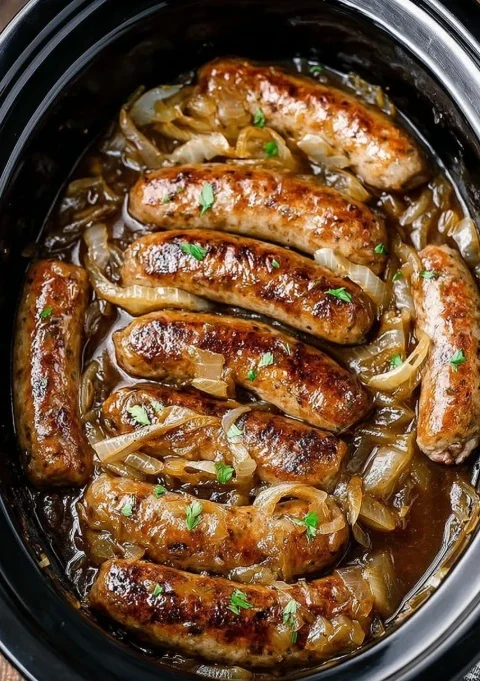 Slow Cooker 4ingredient Bangers Onions