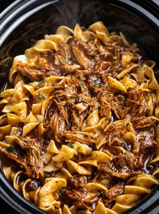 Slow Cooker Amish Pork Noodles