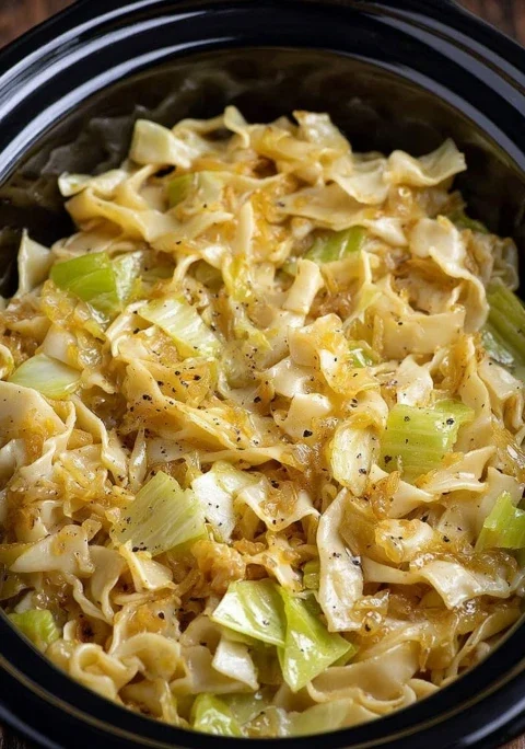 Slow Cooker Amish Cabbage Noodles
