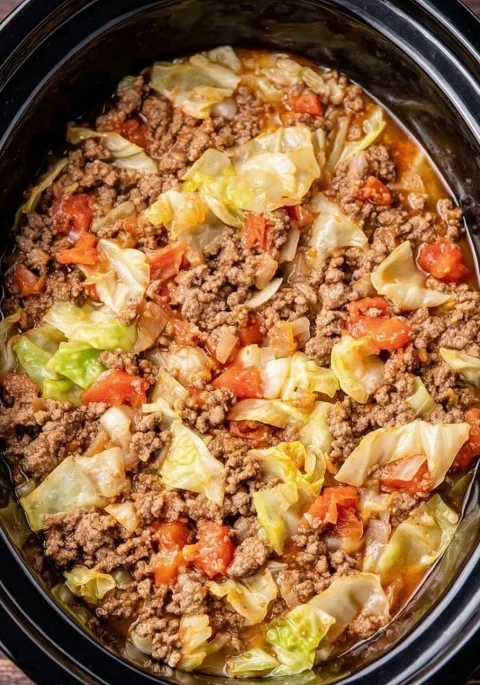 Slow Cooker Unstuffed Cabbage Beef