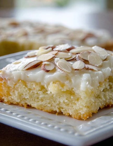 White Texas Almond Sheet Cake