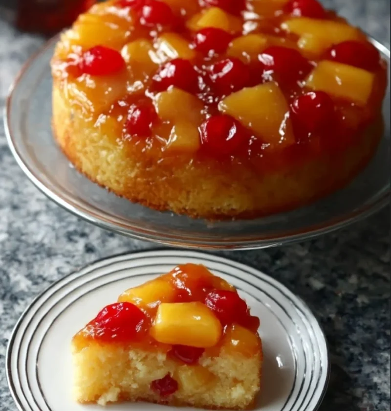 3 ingredient fruit cocktail upside down cake