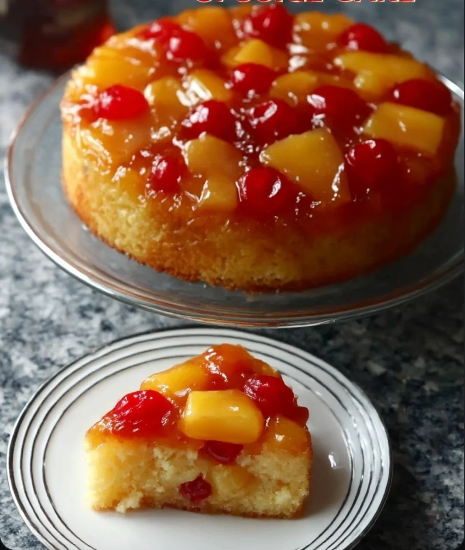 3 Ingredient Fruit Cocktail Upside Down Cake
