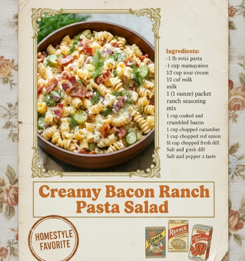 Irresistible Dill Pickle Bacon Pasta Salad
