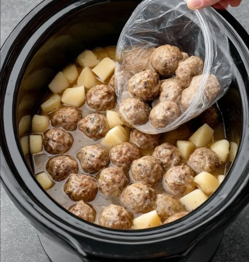slow cooker 5-ingredient Amish meatball stew
