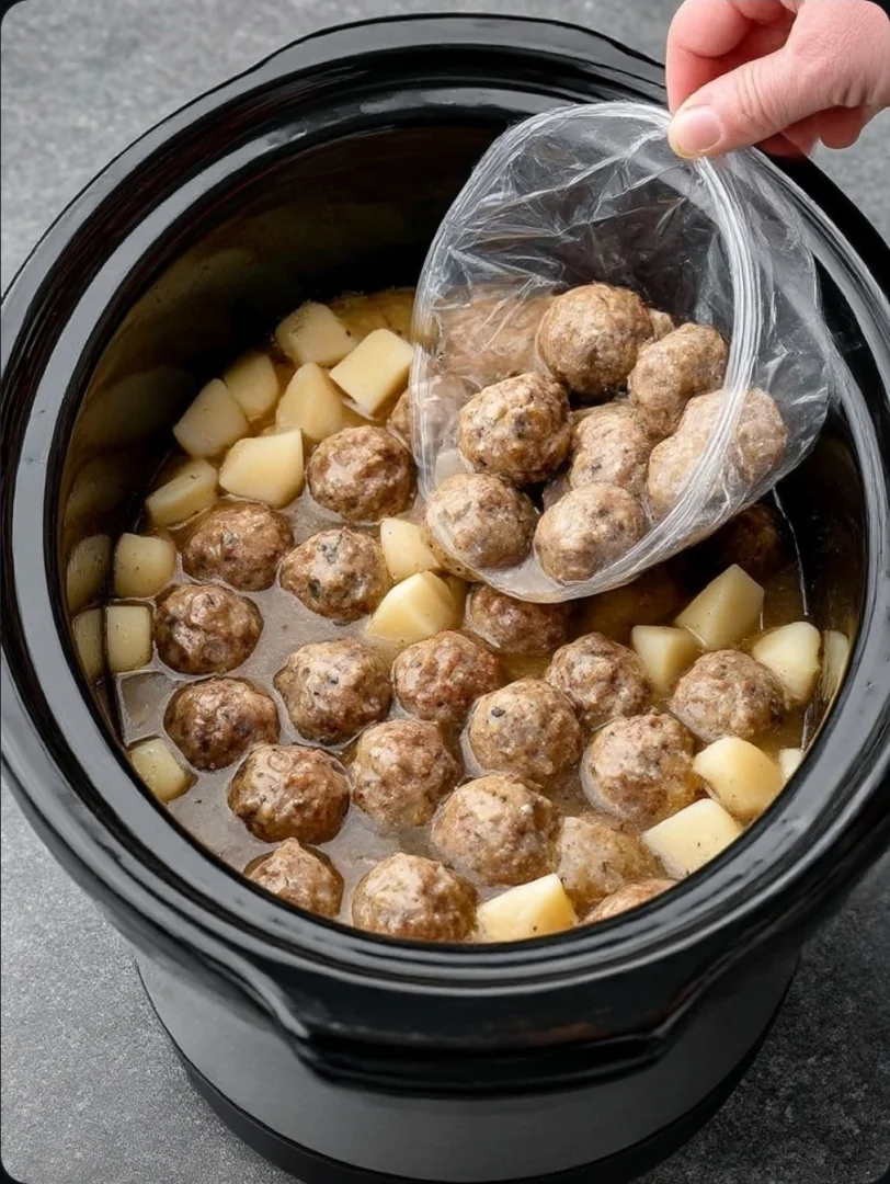 Slow Cooker 5-Ingredient Amish Meatball Stew