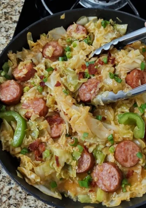 Cabbage with Sausage and Bacon