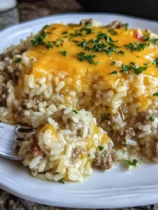 Cheesy Beef and Rice Casserole