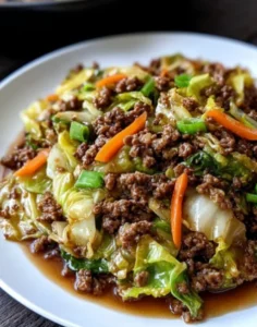 Chinese Ground Beef and Cabbage Stir-Fry