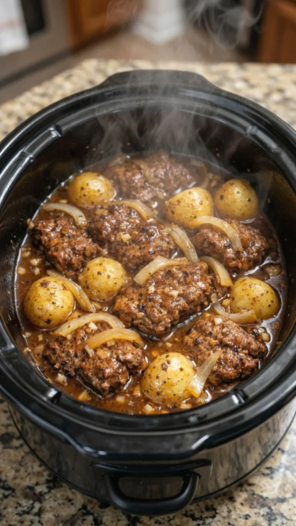 CROCKPOT CUBE STEAK & GRAVY