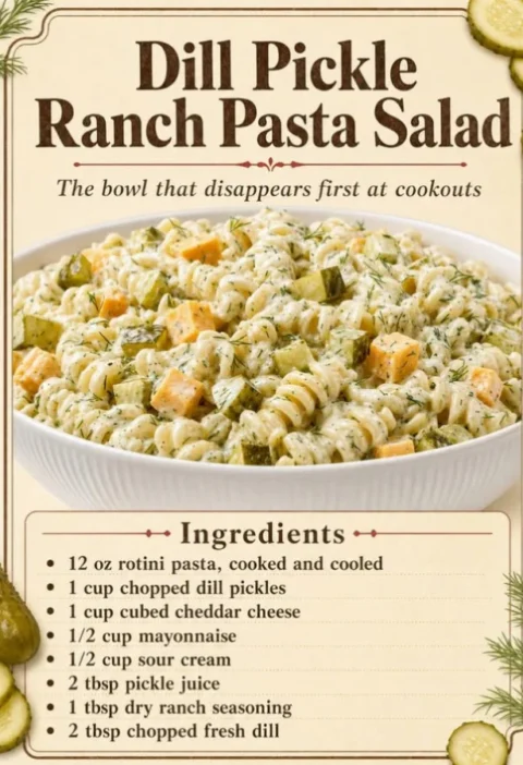 dill pickle ranch pasta salad