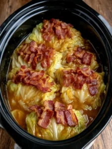 Easy Slow Cooker Stuffed Cabbage Rolls