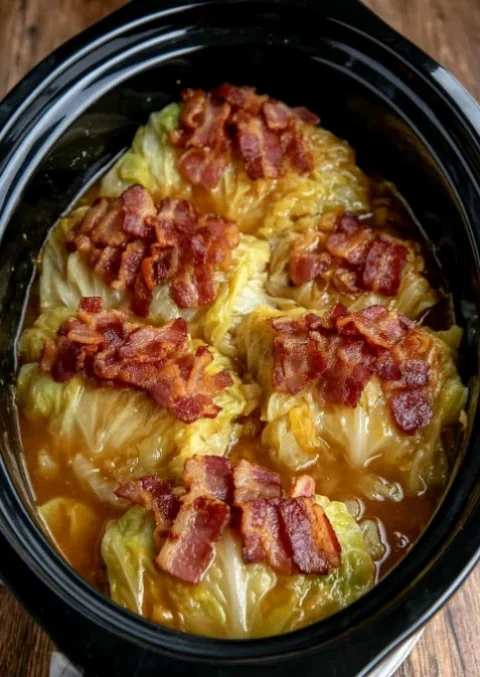 Easy Slow Cooker Stuffed Cabbage Rolls