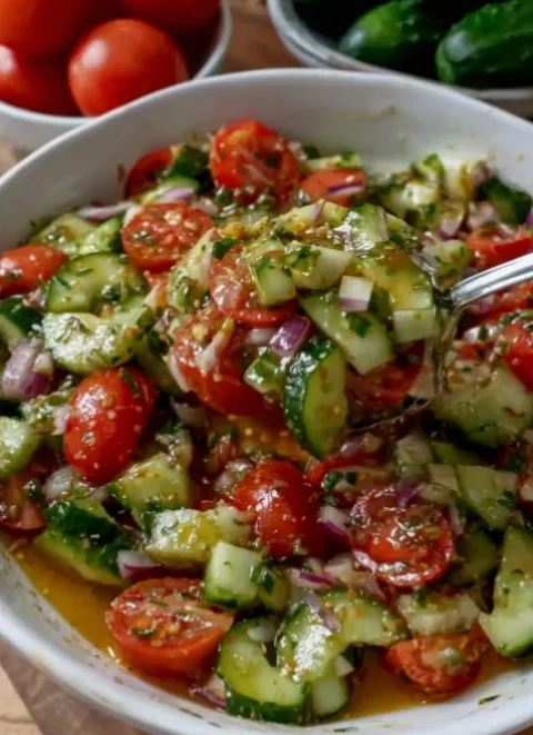 Fresh Cucumber and Tomato Salad